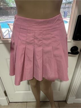 Pink Pleated Skater Skort